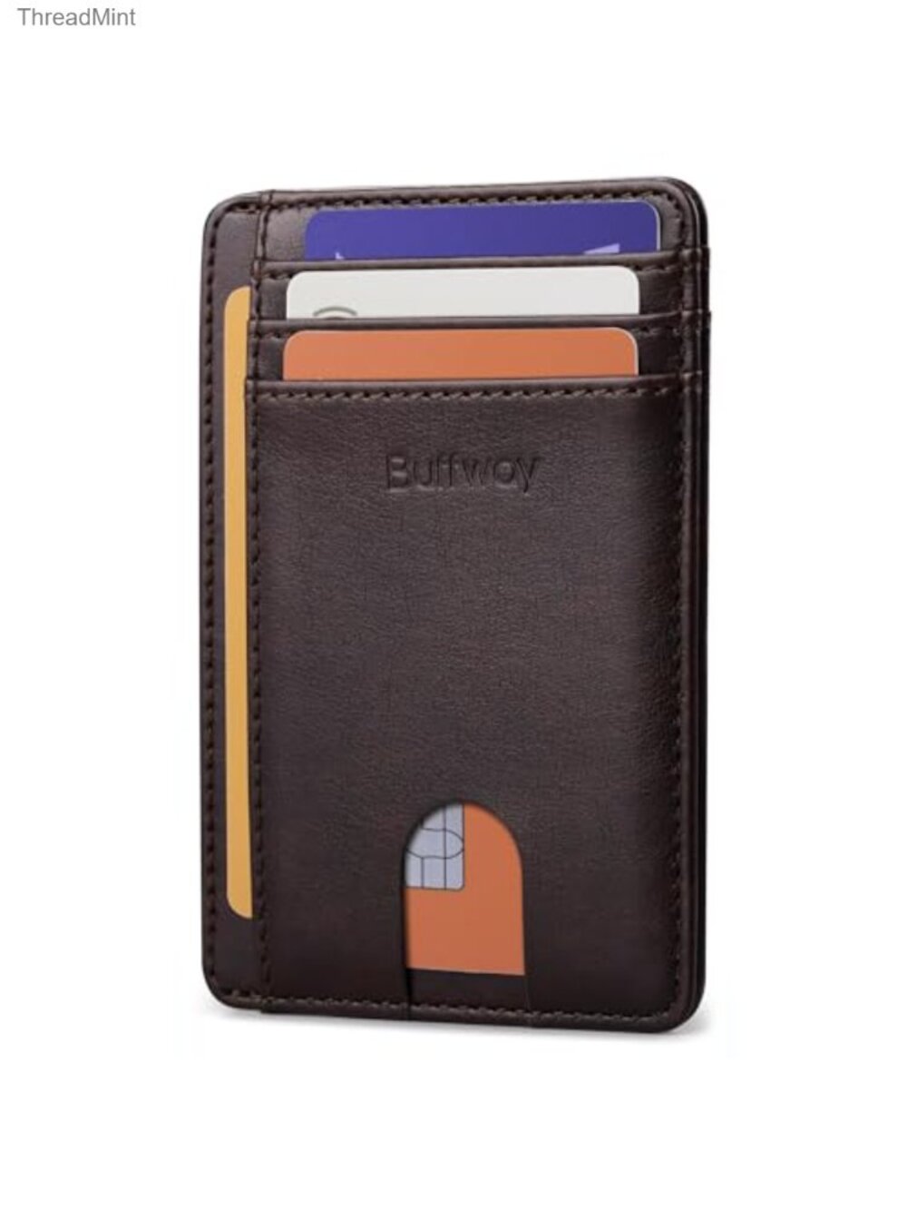 Slim Minimalist RFID Blocking Faux Leather Front Pocket Wallet